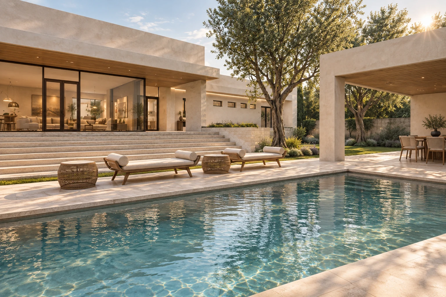 Baan Khun Su courtyard — AI concept visualization